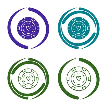 Unique Poker Chips Vector Icon
