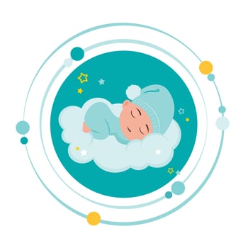 Sleeping baby boy vector illustration graphic icon symbol