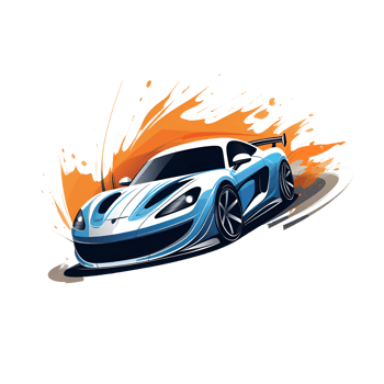 Cartoon Style Race Cars Painting Drawing No Background Perfect for Print on Demand Merchandise AI Generative png