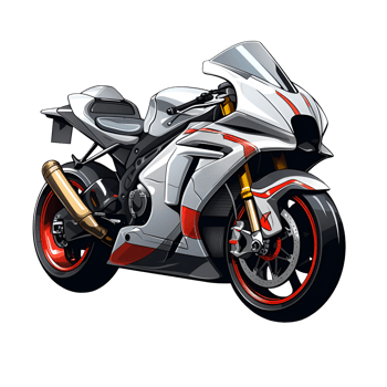 Artistic Style Motorcycle Painting Drawing No Background Perfect for Print on Demand AI Generative png