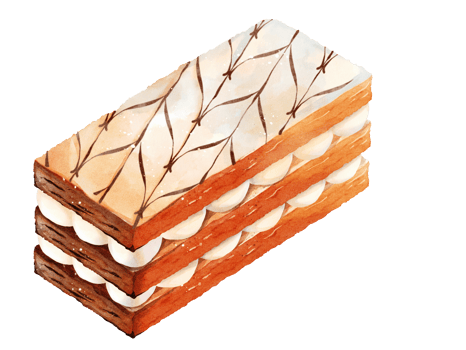 Classic millefeuille watercolor png