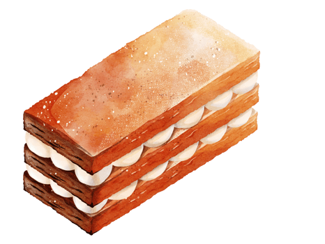Millefeuille dessert watercolor png