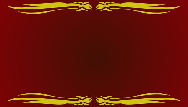 A gradient red abstract background illustration with a yellow frame. Perfect for invitation card, book cover, poster, banner, website design. vector