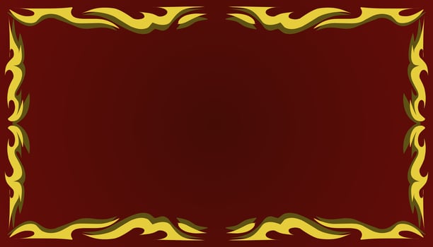 A gradient red abstract background illustration with a yellow frame. Perfect for invitation card, book cover, poster, banner, website design. vector