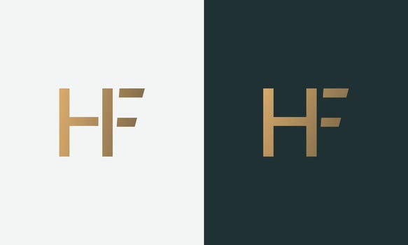 HF FH H F Initial Letter Luxury-Premium Logo. vector