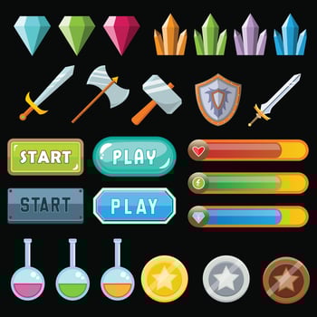 The Illustration of Videogame Icon Element vector