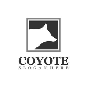 Wolf Head logo design Vector. Coyote logo design template Illustration vector
