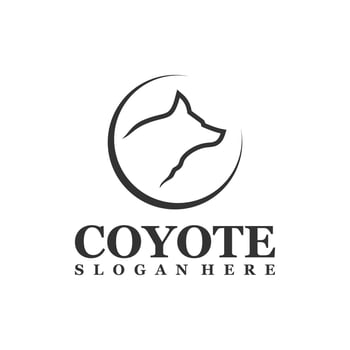 Wolf Head logo design Vector. Coyote logo design template Illustration vector