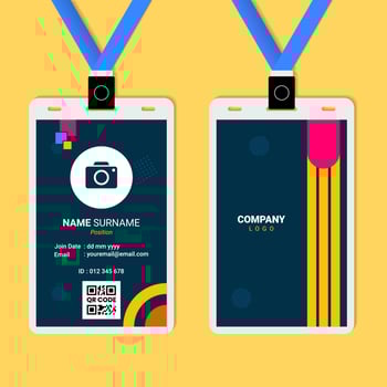 Abstract Geometric ID Card Design for Business or Company vector