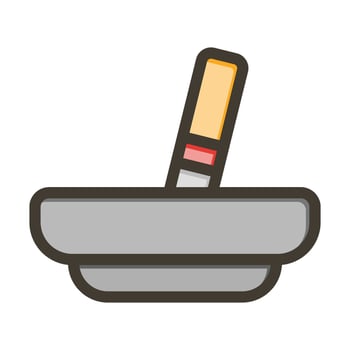 Ashtray Vector Thick Line Filled Colors Icon For Personal And Commercial Use.