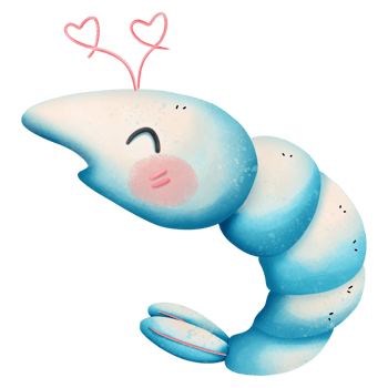 watercolor cute little shrimp png