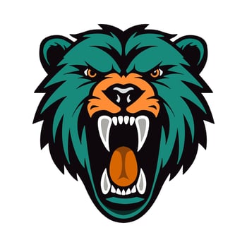 Green bear head logo. mascot creative design. vector