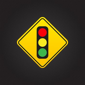 Traffic lights with all three colors, Traffic lights vector illustration.