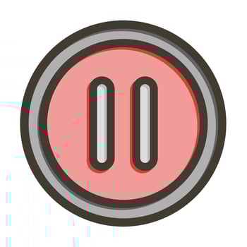Pause Vector Thick Line Filled Colors Icon For Personal And Commercial Use.
