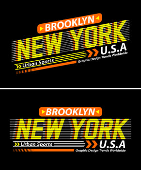 New York city vintage urban vibes striped shadow typeface, for print on t shirts etc. vector