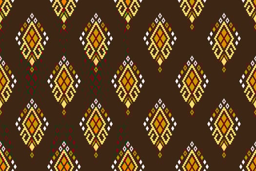 Nature vintages cross stitch traditional ethnic pattern paisley flower Ikat background abstract Aztec African Indonesian Indian seamless pattern for fabric print cloth dress carpet curtains and sarong vector