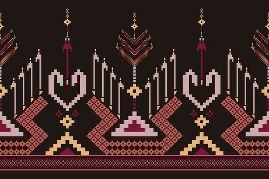 Cross stitch colorful geometric traditional ethnic pattern Ikat seamless pattern abstract design for fabric print cloth dress carpet curtains and sarong Aztec African Indian Indonesian vector