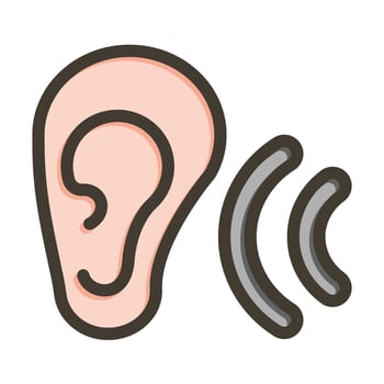 Listening Vector Thick Line Filled Colors Icon For Personal And Commercial Use.