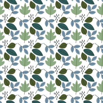 Leafs flat illustration repeating pattern vector