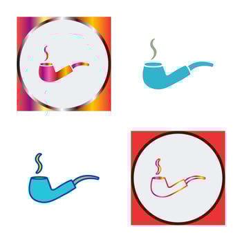 Unique Lit Smoking Pipe Vector Icon