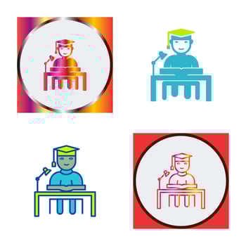 Unique Studying on Desk Vector Icon