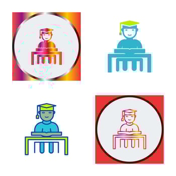 Unique Studying on Desk Vector Icon