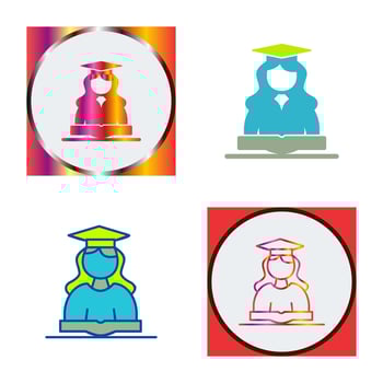 Unique Female Student Vector Icon