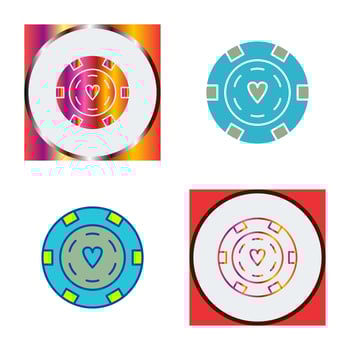 Unique Poker Chips Vector Icon