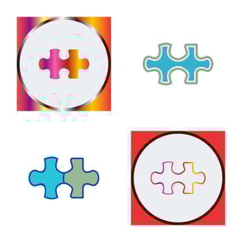 Unique Puzzle Piece Vector Icon