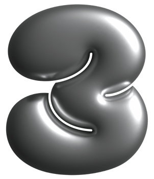 Hologram Chrome Number 3 Three png