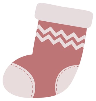 Textile warm clothes socks pair cute decoration wool winter clothing. vector