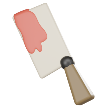 3d render illustration of bloody knife png