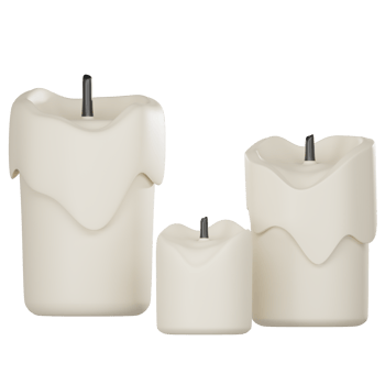wax candle 3d render png