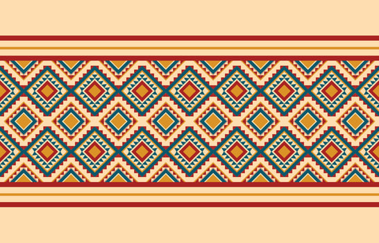 Ethnic abstract ikat art. Aztec ornament print. geometric ethnic pattern seamless  color oriental.  Design for background ,curtain, carpet, wallpaper, clothing, wrapping, Batik, vector illustration.