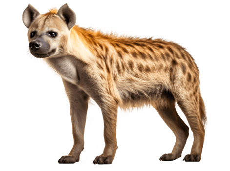 hyenas side view png ,hyena isolated on transparent background ,generative ai