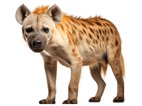 hyenas side view png ,hyena isolated on transparent background ,generative ai