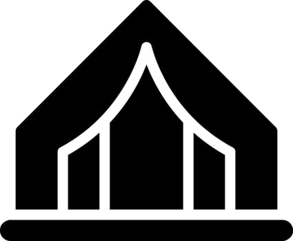 tent glyph icon vector