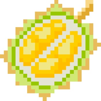durian cartoon icon in pixel style vector
