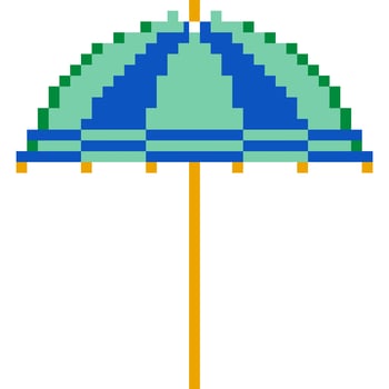 umbrella cartoon icon in pixel style vector
