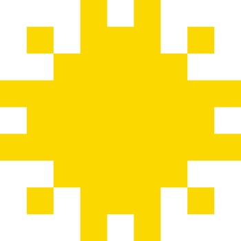 Sun cartoon icon in pixel style. vector