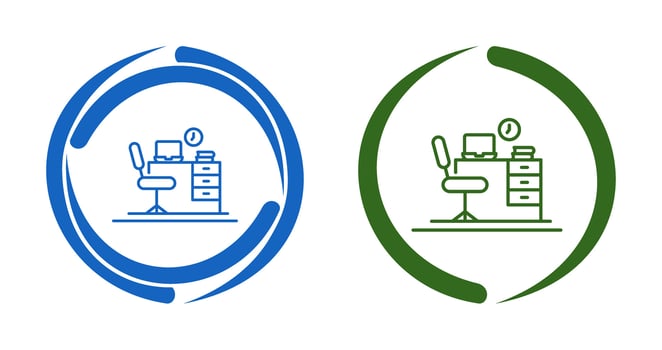 Office Desk Vector Icon