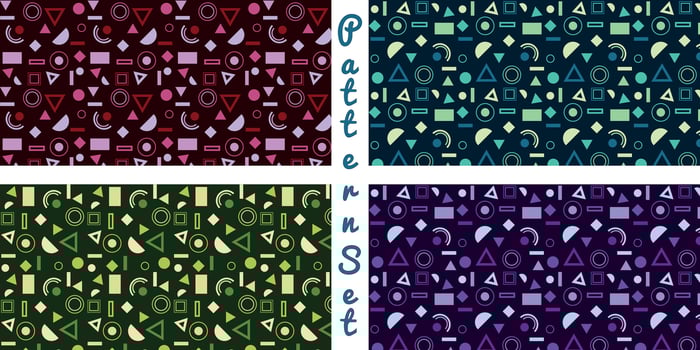 Funny colorful seamless pattern. A creative background in a minimalist style or a trendy design with basic shapes and shapes. A simple background for doodles. vector