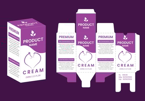 Box packaging die cut template design.package box die cut with 3d mock up. vector