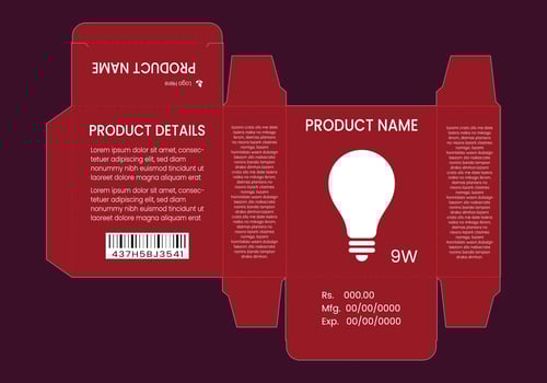 Box packaging die cut template design. Premium paper square box die cut template. vector