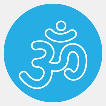 Icon hindu. Diwali celebration elements. Icons in blue round style. Good for prints, posters, logo, decoration, infographics, etc. vector
