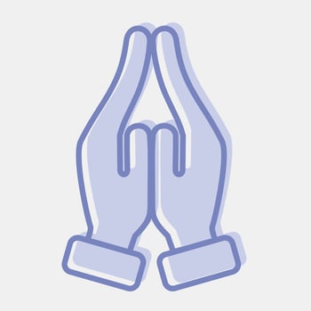 Icon pray. Diwali celebration elements. Icons in two tone style. Good for prints, posters, logo, decoration, infographics, etc. vector