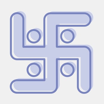 Icon swastika. Diwali celebration elements. Icons in two tone style. Good for prints, posters, logo, decoration, infographics, etc. vector