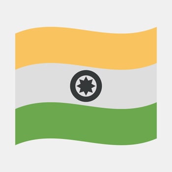 Icon indian flag. Diwali celebration elements. Icons in flat style. Good for prints, posters, logo, decoration, infographics, etc. vector