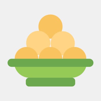 Icon laddu. Diwali celebration elements. Icons in flat style. Good for prints, posters, logo, decoration, infographics, etc. vector