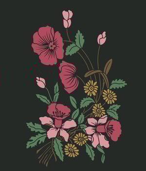 Floral Pattern Embroidery Illustration vector
